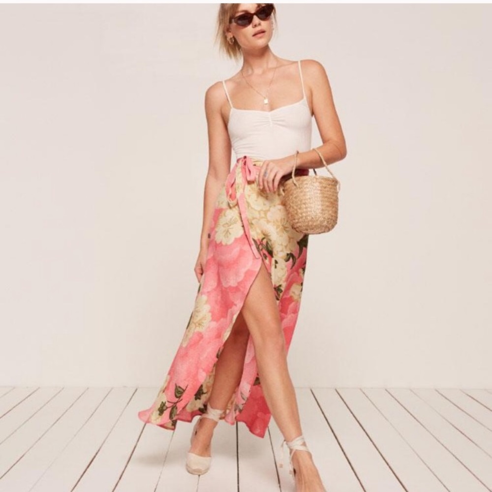 Reformation Lucia Wrap Skirt